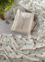 Cotton White Daily Wear Embroidery Work Readymade Kurti Set